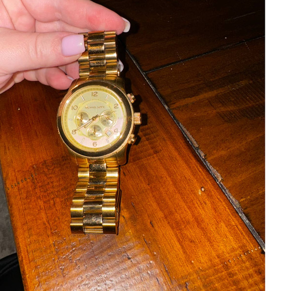 Michael Kors Gold Colored Stainless Steel Watch Model 8077 - Picture 1 of 9